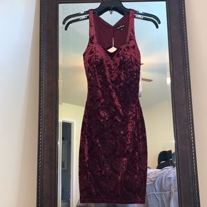 Burgundy velvet dress
